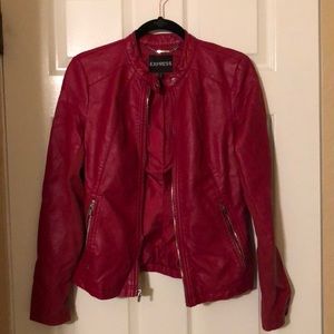 Red express leather jacket